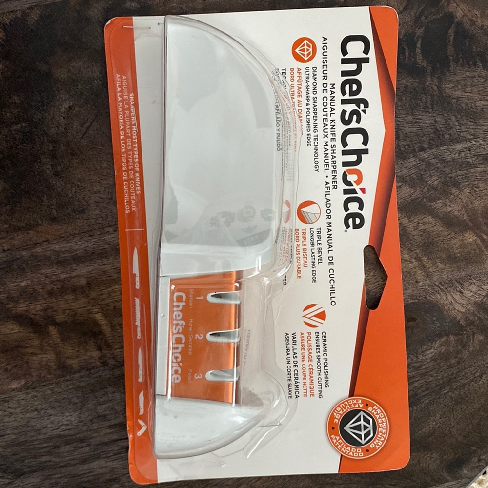 Chefs choice manual knife sharpener diamond technology triple bevel ceramic new